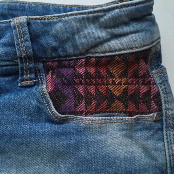 Tribal Aztec Native American Shorts Denim Jean 27 - Picture 2 of 7